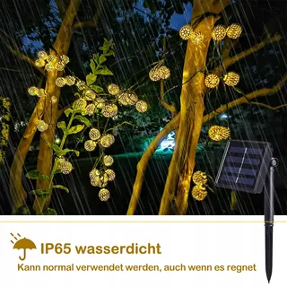 NLNEY Solar LED Lichtsnoer 7M 50 LED Waterdicht Tuin Feest — miniatuur 5