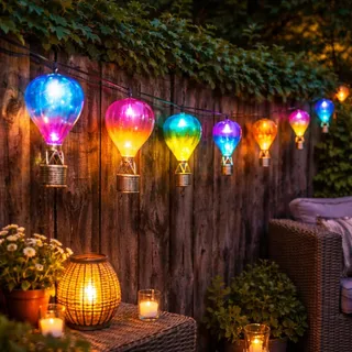 FESTIVE LIGHTS Solar Ballonlamp Buiten Kleurrijk 2,7M 10 LED — miniatuur 3