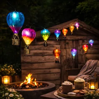 FESTIVE LIGHTS Solar Ballonlamp Buiten Kleurrijk 2,7M 10 LED — miniatuur 2