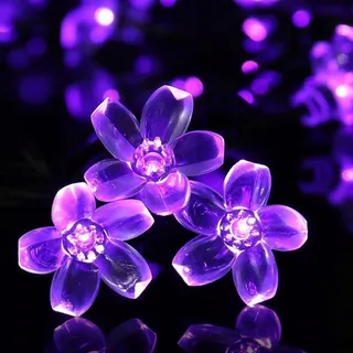 KINGCOO Solar Bloemlampjes Waterdicht Tuin Paars 7M 50 LED — miniatuur 1