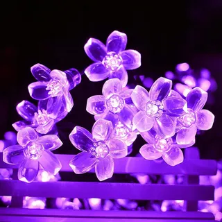 KINGCOO Solar Bloemlampjes Waterdicht Tuin Paars 7M 50 LED — miniatuur 5