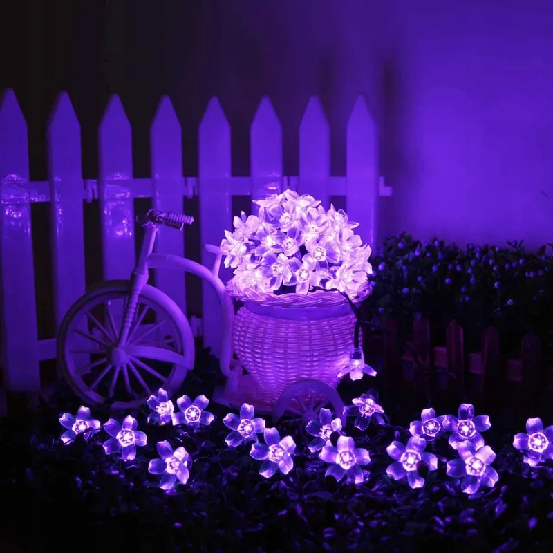 KINGCOO Solar Bloemlampjes Waterdicht Tuin Paars 7M 50 LED — foto 6