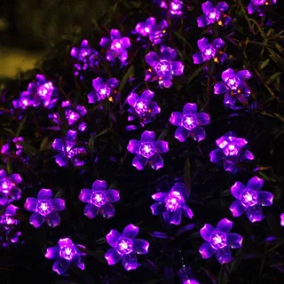 KINGCOO Solar Bloemlampjes Waterdicht Tuin Paars 7M 50 LED — miniatuur 2
