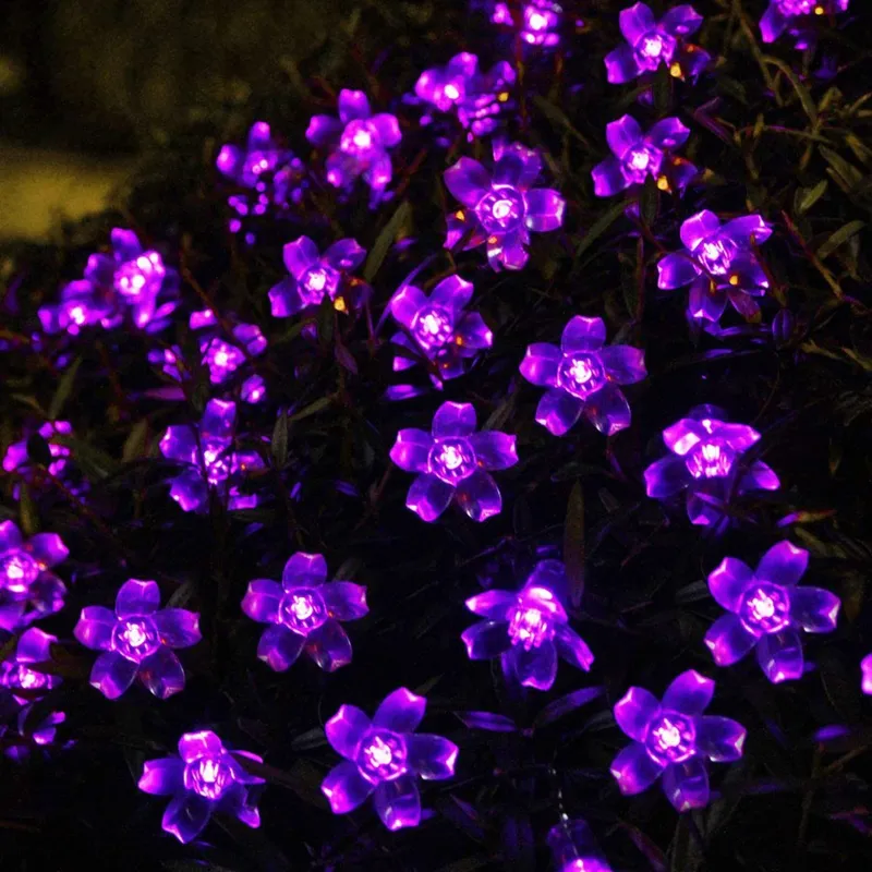 KINGCOO Solar Bloemlampjes Waterdicht Tuin Paars 7M 50 LED — foto 2
