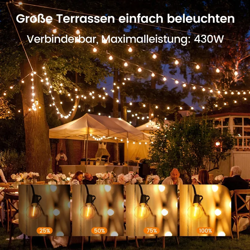 OHLUX Tuinverlichting 16m 26 LED G40 Warm Wit Waterdicht IP65 — foto 4