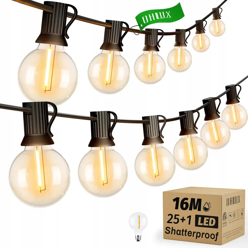 OHLUX Tuinverlichting 16m 26 LED G40 Warm Wit Waterdicht IP65 — foto 1