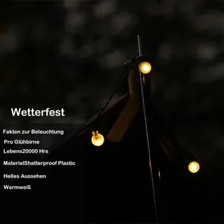 HQYNSS Solar LED Lichtsnoer Buiten 22M 100 LED IP65 Waterdicht Tuin Party — miniatuur 5