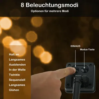 HQYNSS Solar LED Lichtsnoer Buiten 22M 100 LED IP65 Waterdicht Tuin Party — miniatuur 7