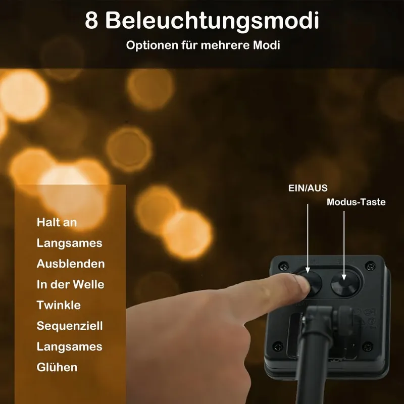 HQYNSS Solar LED Lichtsnoer Buiten 22M 100 LED IP65 Waterdicht Tuin Party — foto 7