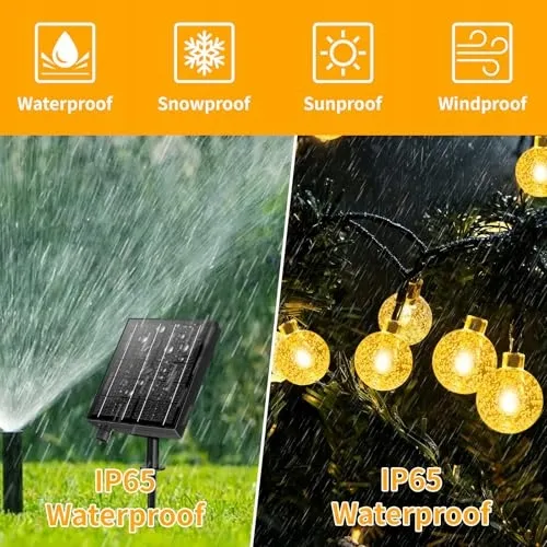 RJEDL Solarlamp 12M 60LED Waterdicht Tuin Terras Balkon — foto 6