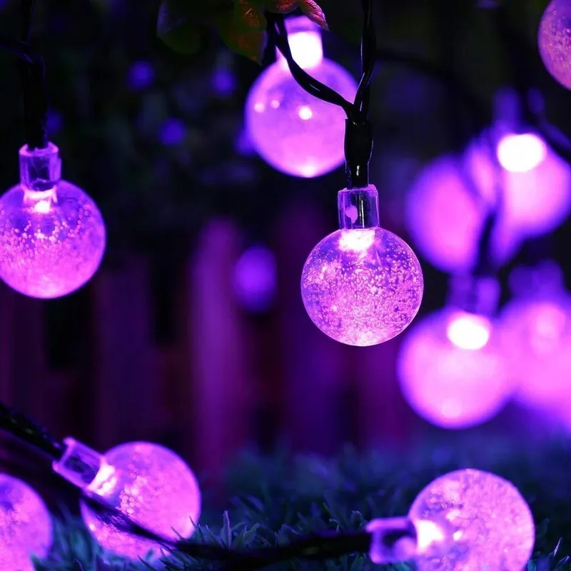 TUOKAY Solar Lichtsnoer Waterdicht Paars Tuin Balkon 6,5m 30 LED — foto 2