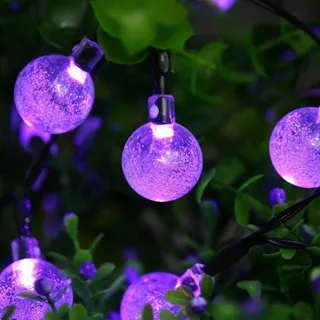 TUOKAY Solar Lichtsnoer Waterdicht Paars Tuin Balkon 6,5m 30 LED — miniatuur 3