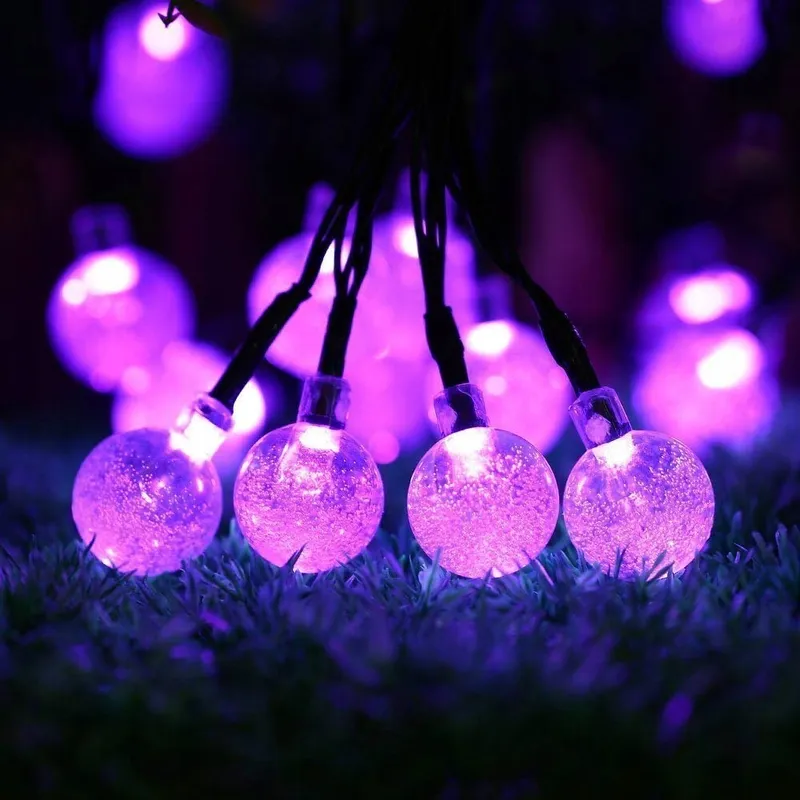 TUOKAY Solar Lichtsnoer Waterdicht Paars Tuin Balkon 6,5m 30 LED — foto 4