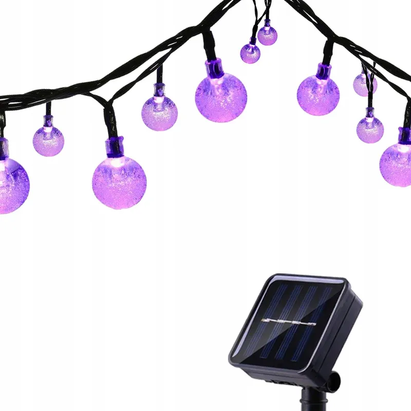 TUOKAY Solar Lichtsnoer Waterdicht Paars Tuin Balkon 6,5m 30 LED — foto 1