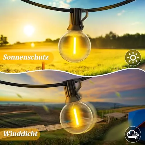 WARLISOU LED Lichtslinger Buiten Dimbaar Warmwit 30M Afstandsbediening — foto 5