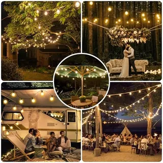 WARLISOU LED Lichtslinger Buiten Dimbaar Warmwit 30M Afstandsbediening — miniatuur 7