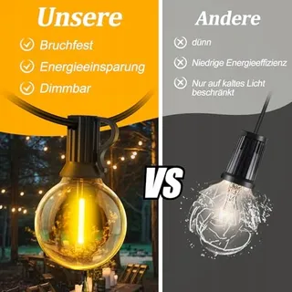 WARLISOU LED Lichtslinger Buiten Dimbaar Warmwit 30M Afstandsbediening — miniatuur 4