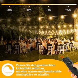 WARLISOU LED Lichtslinger Buiten Dimbaar Warmwit 30M Afstandsbediening — miniatuur 2