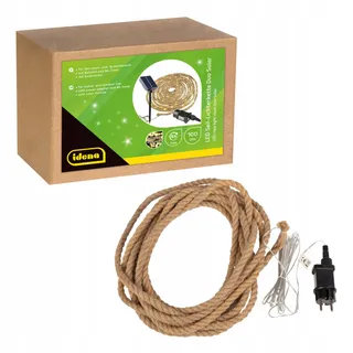 IDENA LED Lichtsnoer Solar Netvoeding Warmwit Timer 9m — miniatuur 1