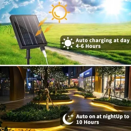 Solar Lichtketting Buiten Waterdicht Warmwit 8 Standen 53m 500 LED — foto 2