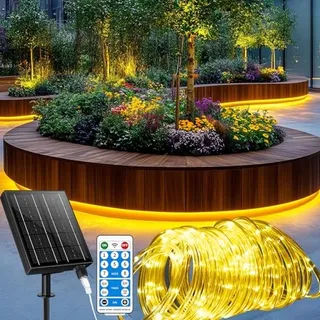 Solar Lichtketting Buiten Waterdicht Warmwit 8 Standen 53m 500 LED — miniatuur 1