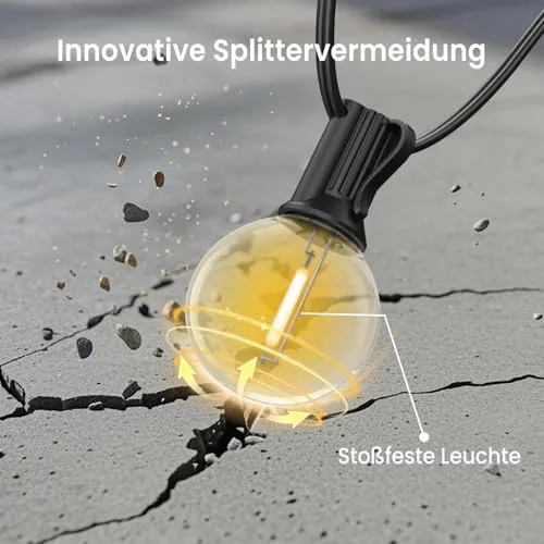 LONIUTO LED Lichtketting 30M 52 Lampen G40 E12 IP45 Warm Wit — foto 5