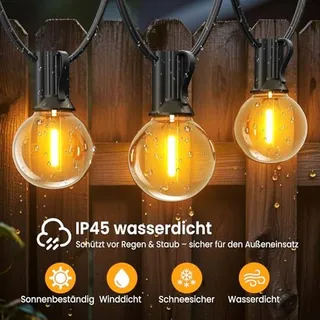 LONIUTO LED Lichtketting 30M 52 Lampen G40 E12 IP45 Warm Wit — miniatuur 3