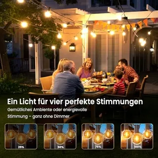LONIUTO LED Lichtketting 30M 52 Lampen G40 E12 IP45 Warm Wit — miniatuur 6