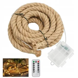 LED Hennepkoord Lamp Batterij Afstandsbediening 8 Modi 300cm 60 LED — miniatuur 1