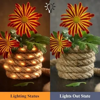 LED Hennepkoord Lamp Batterij Afstandsbediening 8 Modi 300cm 60 LED — miniatuur 6