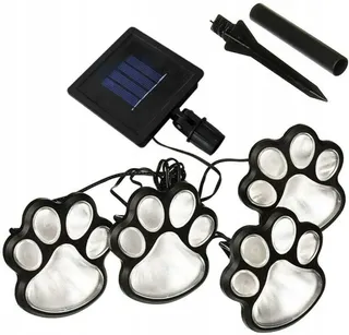 Solarlampen Tuin Hondenpoot Pad Koudwit 4 LED — miniatuur 1