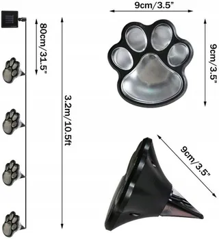 Solarlampen Tuin Hondenpoot Pad Koudwit 4 LED — miniatuur 5
