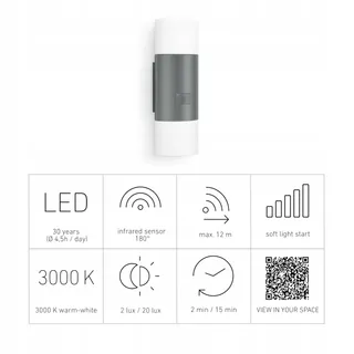 STEINEL L 910 S LED Buitenlamp Bewegingsmelder Antraciet IP44 — miniatuur 4