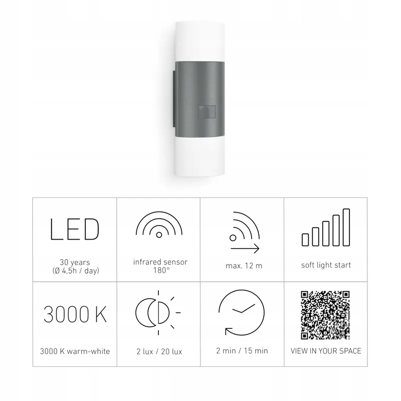 STEINEL L 910 S LED Buitenlamp Bewegingsmelder Antraciet IP44 — foto 4