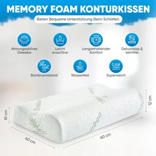 MEMORY FOAM Orthopedisch Kussen voor Zij- en Rugslapers — miniatuur 2