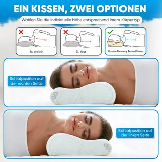 MEMORY FOAM Orthopedisch Kussen voor Zij- en Rugslapers — miniatuur 6