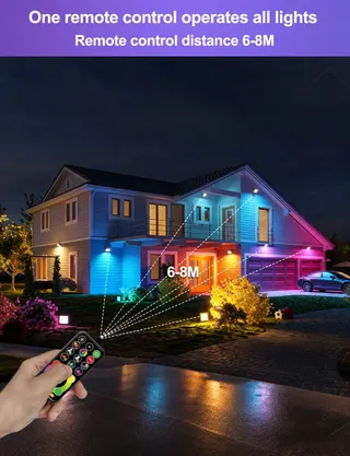 HEKEE LED Schijnwerper RGB 12 Kleuren IP66 Afstandsbediening 2 Stuks — miniatuur 8