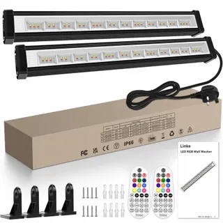 LINKE 42W LED Wallwasher Set 2 RGB Schijnwerper 10 Kleuren IP66 Waterdicht — miniatuur 7