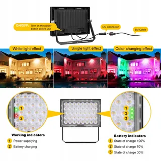 MEIKEE Solar RGB LED Schijnwerper 12 Kleuren Afstandsbediening — miniatuur 8