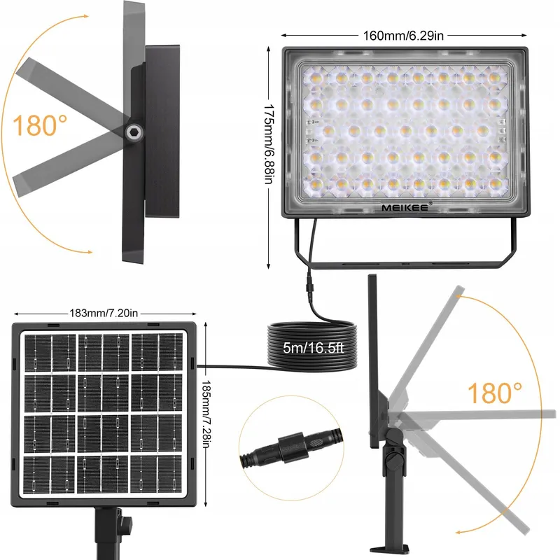 MEIKEE Solar RGB LED Schijnwerper 12 Kleuren Afstandsbediening — foto 9