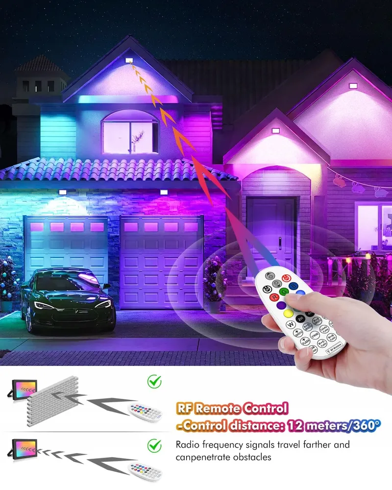 MEIKEE Solar RGB LED Schijnwerper 12 Kleuren Afstandsbediening — foto 3