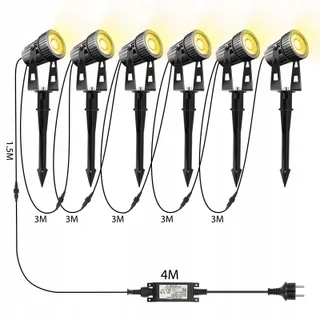 LAMMSPEN Set 6 LED Tuinlampen 24V 20W Warmwit IP65 — miniatuur 5