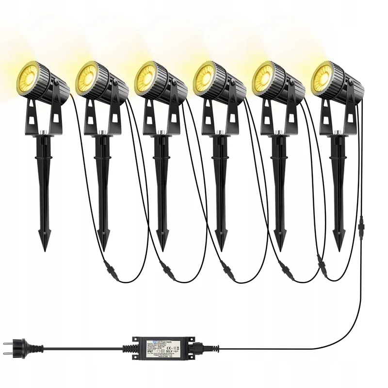 LAMMSPEN Set 6 LED Tuinlampen 24V 20W Warmwit IP65 — foto 1