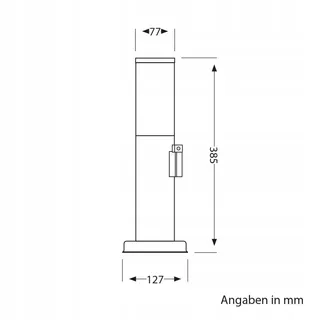 LEDSCOMDE PORU Tuinlamp IP44 39cm Antraciet E27 40W — miniatuur 8