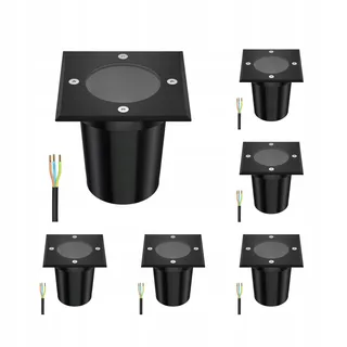 LEDSCOMDE Set 6 Lampen RELI Buiten IP67 Zwart 11x11cm GU10 — miniatuur 1