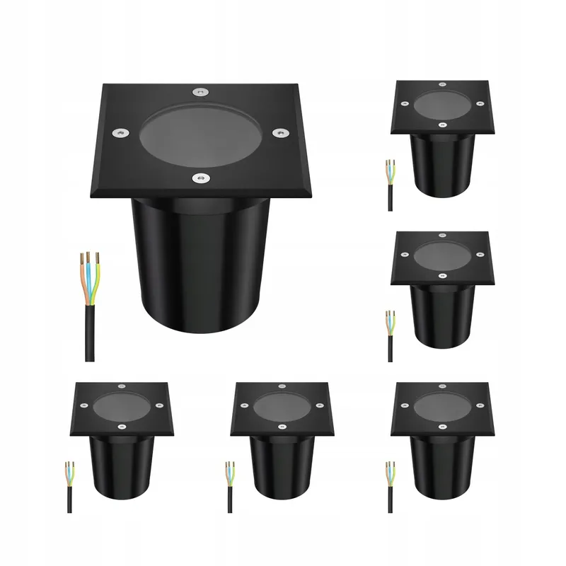 LEDSCOMDE Set 6 Lampen RELI Buiten IP67 Zwart 11x11cm GU10 — foto 1