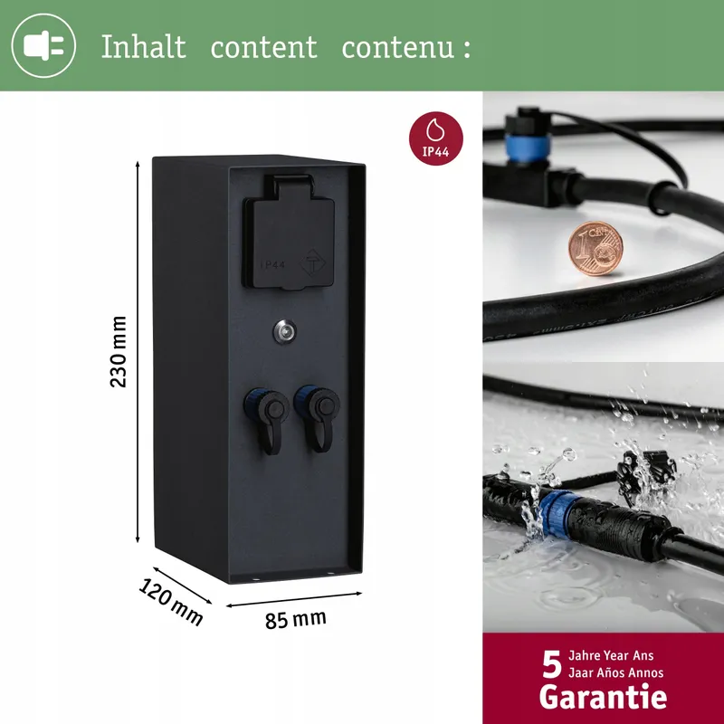 PAULMANN Plug Shine Rio Buitenlamp Schemersensor IP44 Antraciet — foto 4