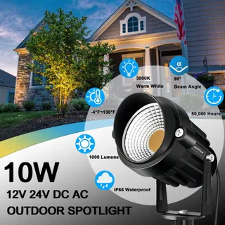 AHOTSUK LED Tuinschijnwerper 10W 1000LM IP66 Patio Paden — miniatuur 2