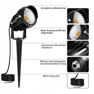 AHOTSUK LED Tuinschijnwerper 10W 1000LM IP66 Patio Paden — miniatuur 4