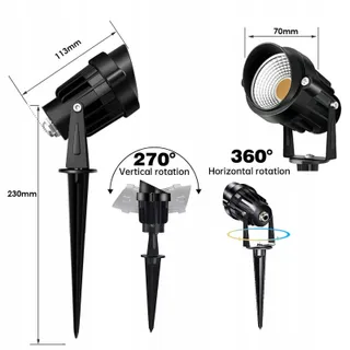 AHOTSUK LED Tuinschijnwerper 10W 1000LM IP66 Patio Paden — miniatuur 3